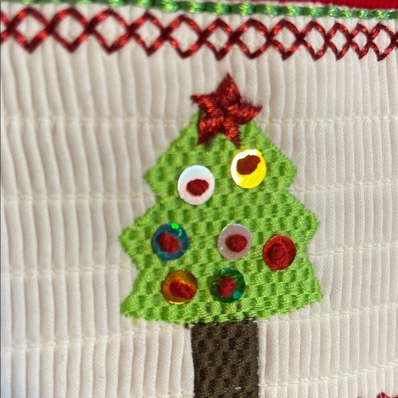 Mud Pie Girls Red Polka Dot Christmas Dress – Smocked Reindeer & Tree, Size 4T - Picture 6 of 11